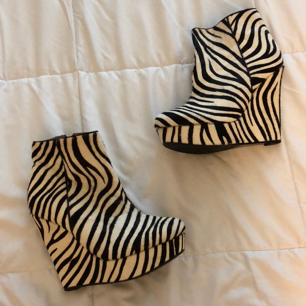 Zebra print platform wedges